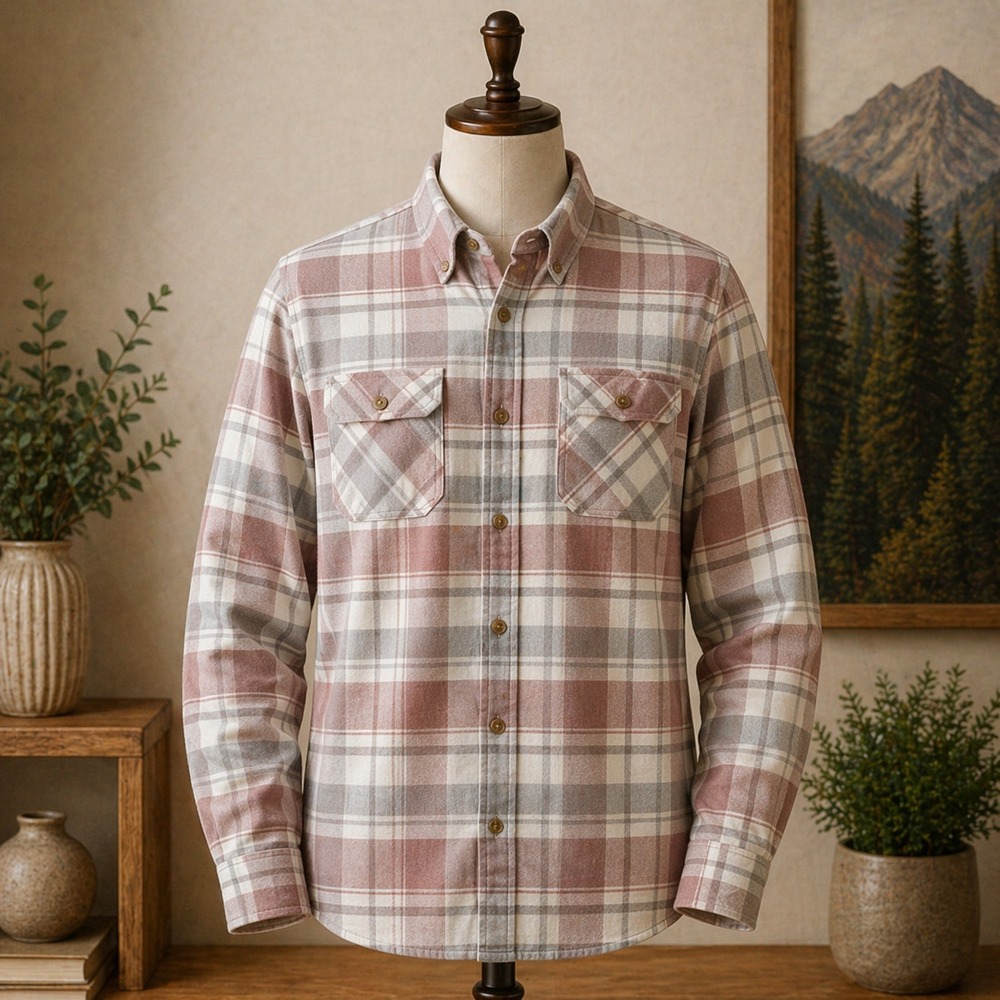 Altard State Womens Mauve Grey Plaid Flannel Button Down Shirt Medium